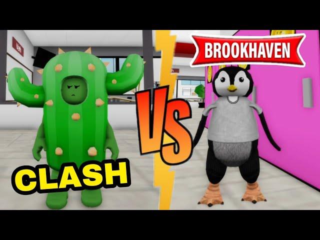 CACTUS CLASH PINGOUIN DANS UNE BATTLE À L'ÉCOLE ! BROOKHAVEN RP - ROBLOX