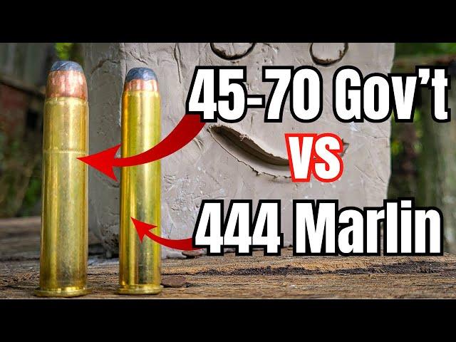 444 Marlin vs 45-70 Gov't - CLAY BLOCKS