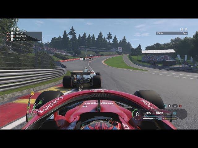 F1 2018 Gameplay with Kimi Raikkonen at Spa Francorchamps!