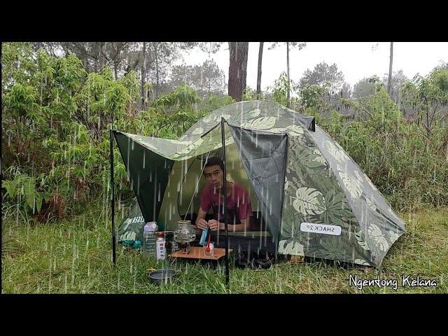 AMAZING HEAVY RAIN ️‼️SOLO CAMPING IN HEAVY RAIN, RAIN SOUND RELAXING - ASMR