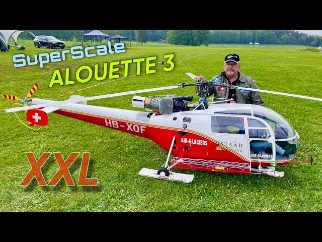 Stunning and very detailed XXL Alouette 3 Air Glaciers RC Turbine Helicopter | scale 1:3,2