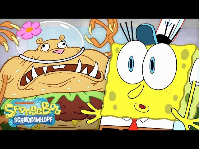 SpongeBob | Der VERRÜCKTESTE Service der Krossen Krabbe aller Zeiten!  | Compilation | Schwammkopf