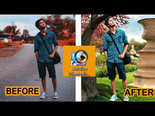 Adobe Photoshop 7.0 tutorial | how to Change background image - techy amit