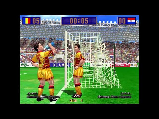 VIRTUA STRIKER 2 version 98 SEGA - 1998 arcade retrogame longplay . Romania walkthrough