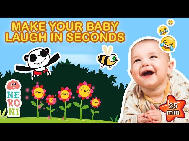 BEST VIDEO FOR BABIES TO LAUGH | Goofy Panda & BeeBee | Magic Happy Flower | Neroni Kids