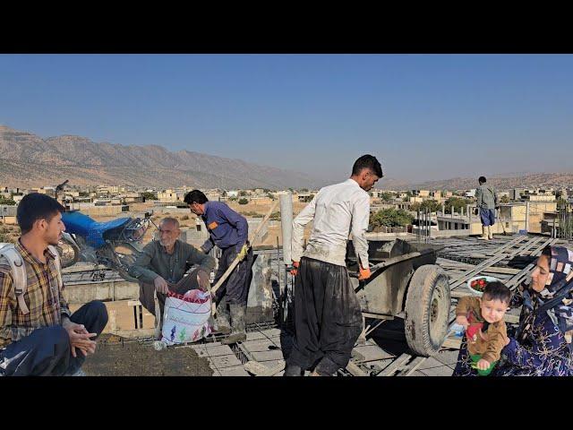 The successful end of concreting the roof of the BID family house