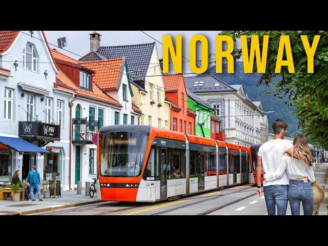 Bergen Norway - A Walking Tour of the Fjord Capital | 4K 60fps