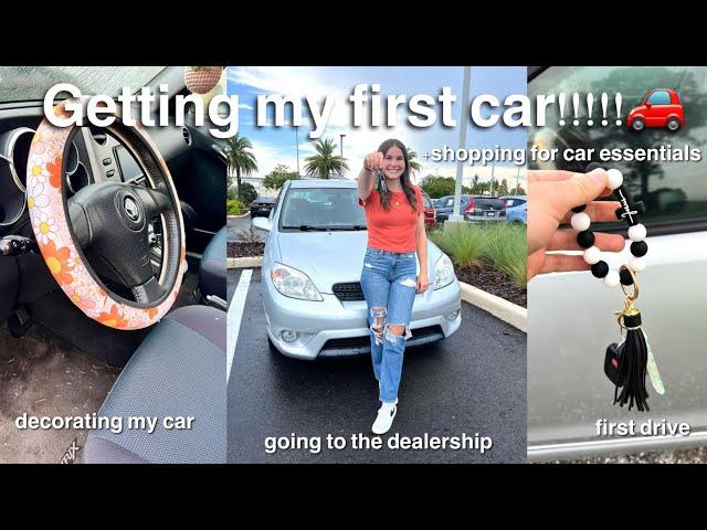 BUYING MY FIRST CAR!!! +shopping for car essentials and giving a tour