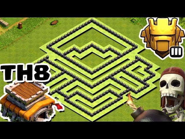 EPIC New Town Hall 8 (TH8) TROPHY Base 2018 CoC | BEST Th8 Trophy Base Design Layout |Clash of Clans