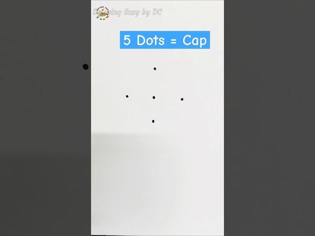 Cap drawing | dots drawing | how to draw cap from 5 dots | cap drawing easy | drawing #shorts