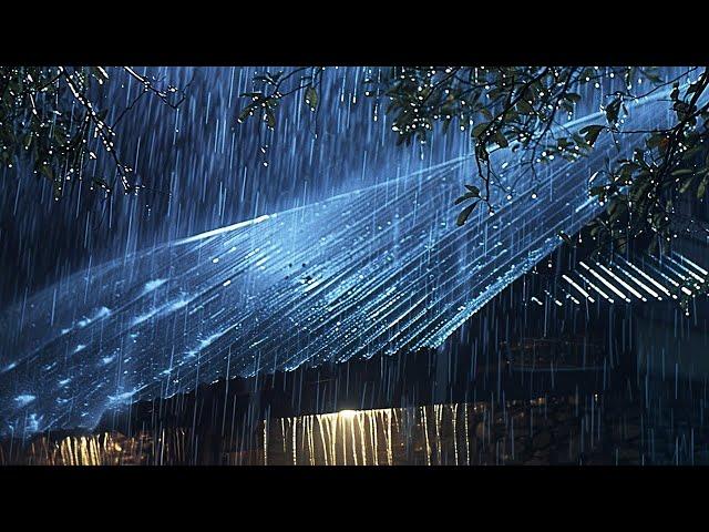 Fall into Sleep in 3 Minutes with Heavy Rain & Thunder Intense Sounds on Tin Roof - REAL RAIN