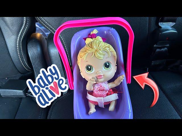 NEW Baby alive crib life doll goes on a outing 