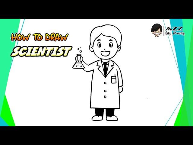 How to draw a Scientist step by step