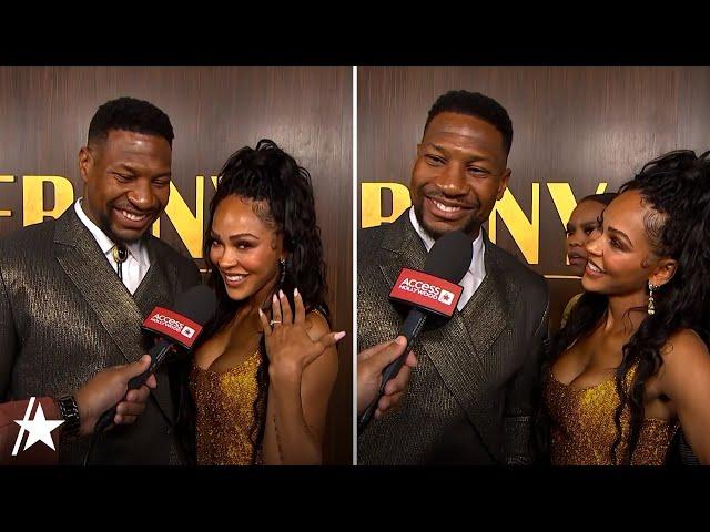 Jonathan Majors & Meagan Good Talk About Engagement