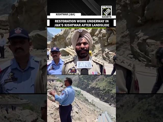 Blasting process underway as part of restoration work to clear debris on NH 244 in J&K’s Kishtwar