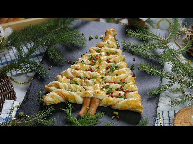 Make This Puff Pastry Christmas Tree in Just 30 Minutes! Holiday Baking Made Simple.