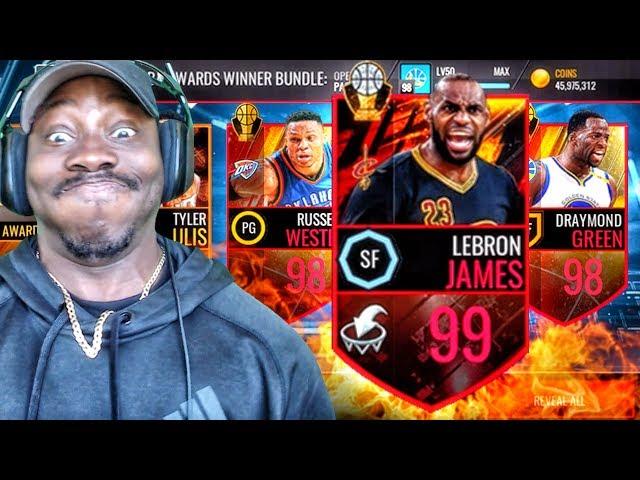 CRAZY AWARDS WINNER PACK OPENING & 99 OVR LEBRON JAMES! NBA Live Mobile 16 Gameplay Ep. 132