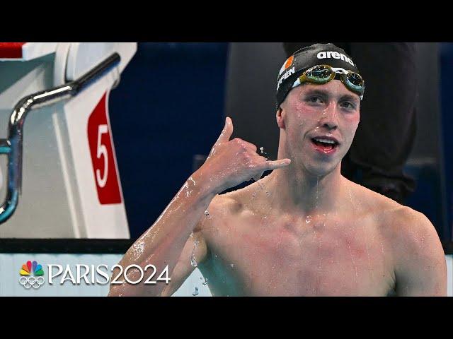 Daniel Wiffen SURGES to men’s 800m free victory, beating out USA’s Bobby Finke | Paris Olympics