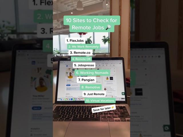 10 Sites to Check for REMOTE Jobs ️
