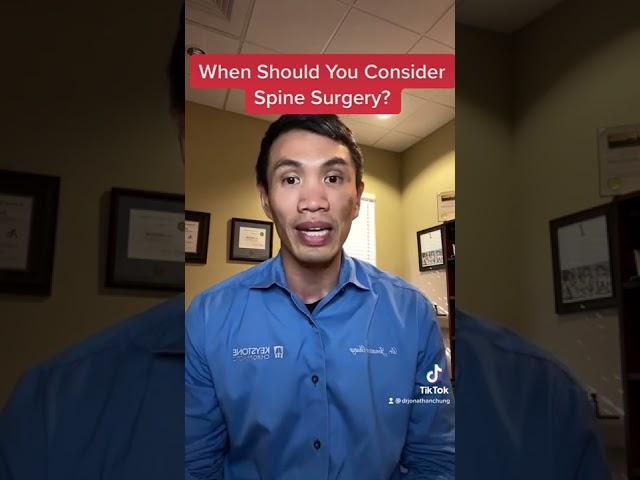 Chiropractor talks about when patients need spine surgery