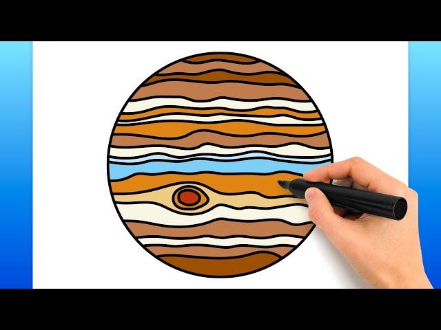 How To Draw Jupiter (Easy Drawing Tutorial)