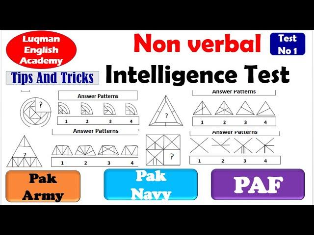 How to pass verbal nonverbal intelligence test? How to solve intelligence test for PAF navy Army