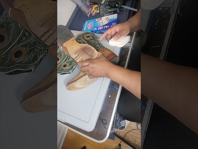 Removing pricing from thrifted boots