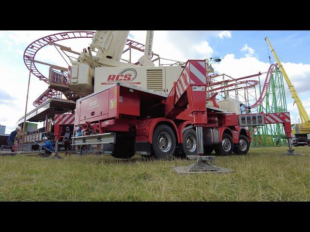 Größte Kirmes am Rhein 2024 in Düsseldorf Aufbau Live-Walking 07.07.2024