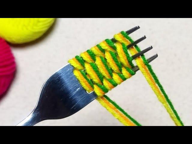 Amazing 3 Beautiful Woolen Yarn Flower making ideas with Fork | Easy Sewing Hack