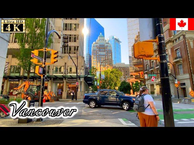 【4K】Vancouver Summer Walk -  Coal Harbour Area (July, 2021)