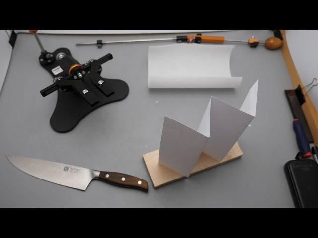 The cheapest Chinese XINZUO chef knife is sharpened with a HAPSTONE R2 sharpener #2