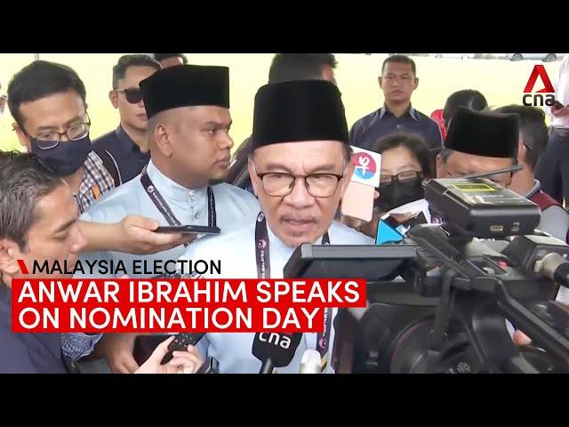 Malaysia GE15: Opposition leader Anwar Ibrahim at nomination centre in Perak