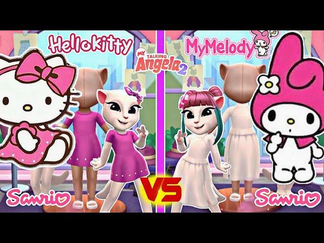 Hello Kitty vs My Melody | Sanrio |  My Talking Angela 2 | Cosplay 