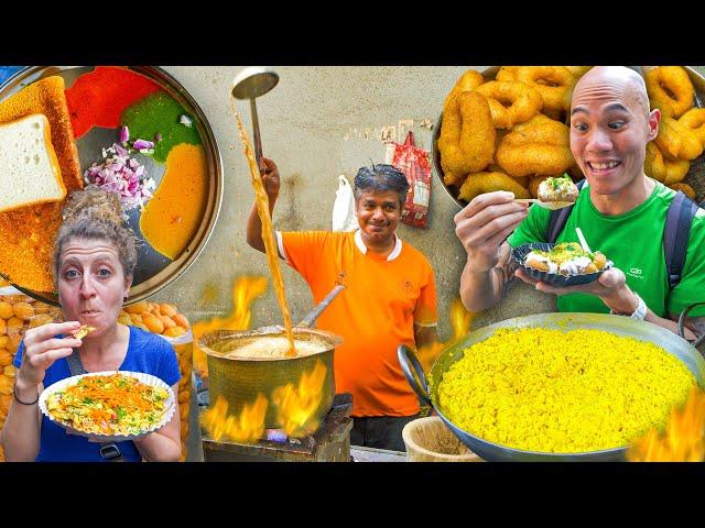 VEGETARIAN Indian Street Food in Mumbai - FULL Indian Veg Food Tour at Khau Galli in Mumbai, India