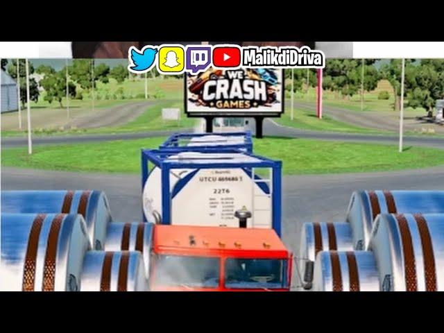 Trucks Vs Huge Bollards #cars #beamNG #beamngdrive #gaming