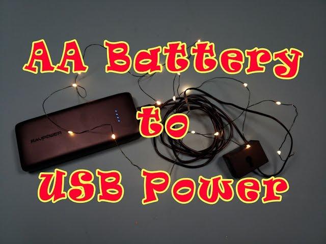 AA Battery Powered Light String to USB Power Conversion