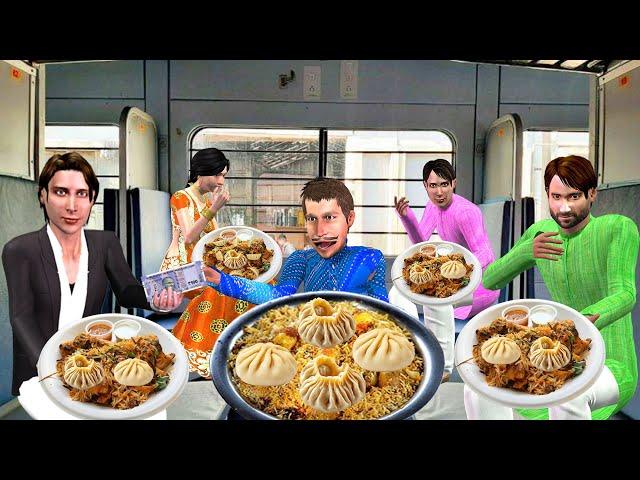 Momos Biryani in Train Street Food Momos Biryani Recipe Hindi Kahani Moral Stories New Comedy Video