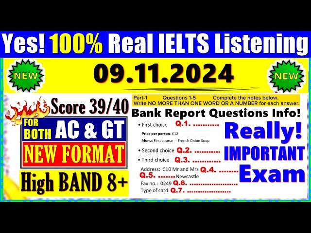 IELTS LISTENING PRACTICE TEST 2024 WITH ANSWERS | 09.11.2024