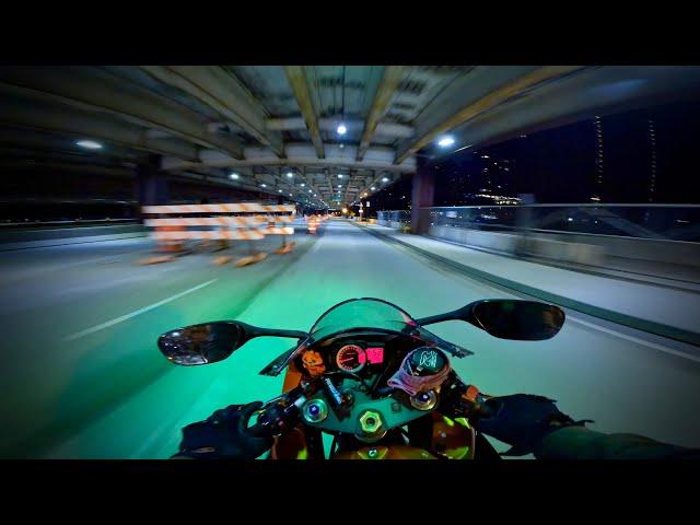 Suzuki GSXR 750 Night Ride - Pure Exhaust Sound