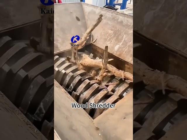 Industrial Wood Recycling Solution: Heavy-Duty Twin-Shaft Shredder at Work  #shredder #woodshredder