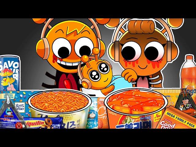 Incredibox Sprunki - OREN Family Horror Versions Convenience Store Food Mukbang Animation | ASMR