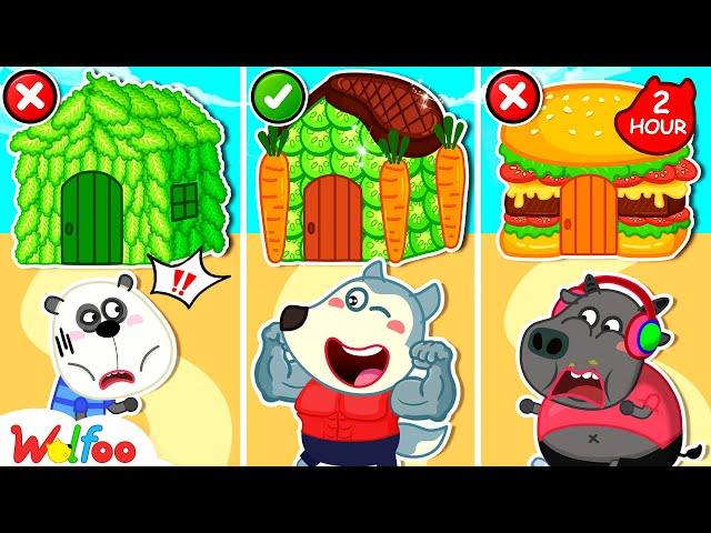 Vegetable Playhouse vs Burger Playhouse | Wolfoo Playhouse Adventures | Wolfoo Family