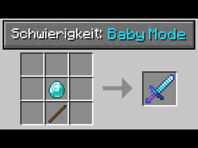 Minecraft, aber im BABY MODUS durchspielen (ultra einfach)