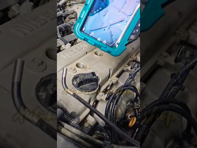 Check inside an engine with endoscope camera  #mechanic #shorts