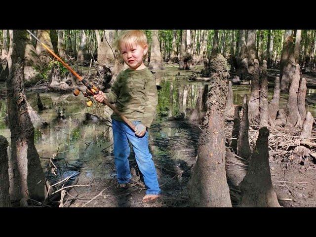 3 Days Fishing Camping & Exploring Swamp - Catching Catfish, Gar, Bowfin and Backcountry Adventure.