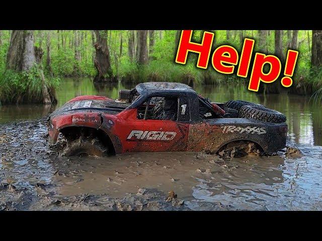 Desert Racer Stuck in a Mud BOG - Best RC Car day out EVER Traxxas UDR