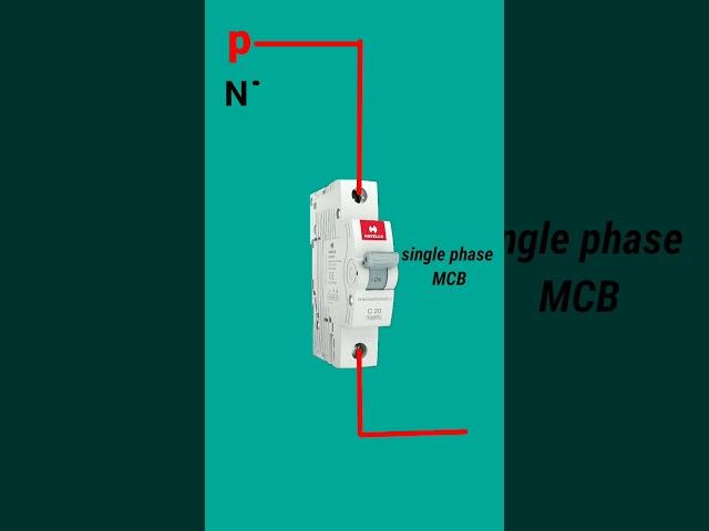 1 pole MCB connection wiring diagram., #electric # shorts