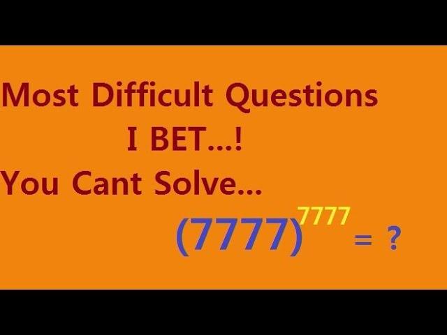 Most Difficult Question - Impossible To Answer | Solved