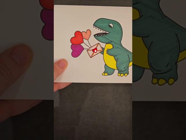 Interactive card LED circuit Dino Love #stem #circuit #elementary #science
