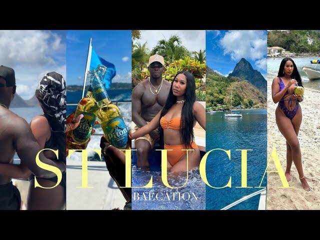 VLOG: BAECATION IN ST LUCIA | OUR ANNIVERSARY, SUGAR BEACH, STREET PARTY, HELICOPTER + MORE